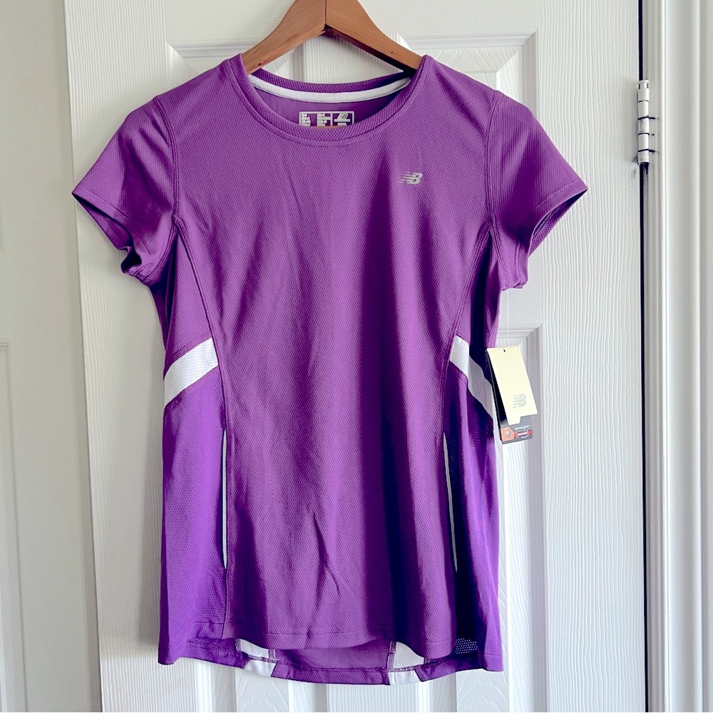NWT New Balance Lightening Dry Semi-Fitted Purple Running Shirt